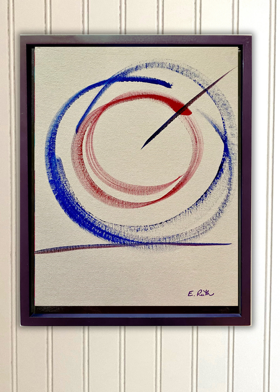 Original Acrylic Painting Bicycle Tire 11×14″ Abstract Expressionist Canvas Art
