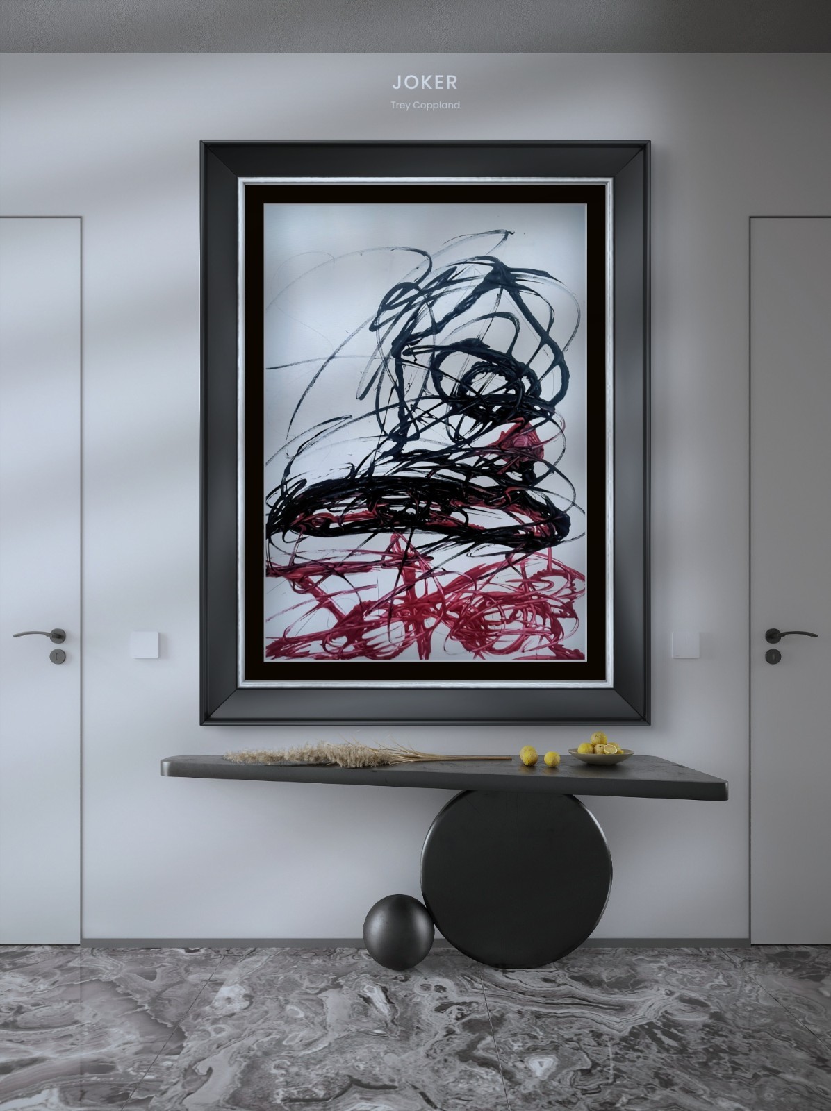 Trey Coppland, Joker Abstract Canvas Painting, 24+30 in, 2026, Signed