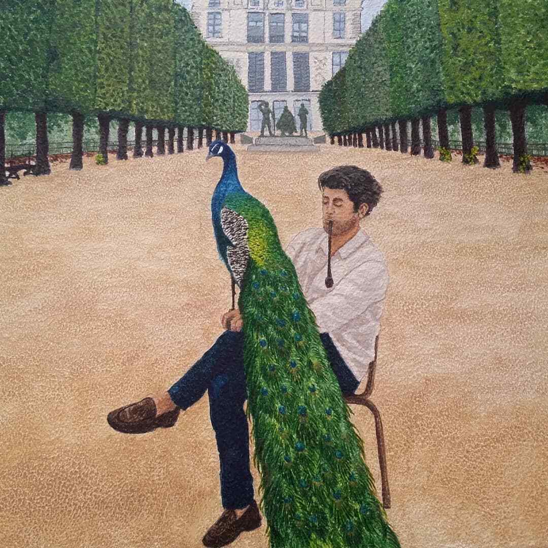 Paris Dream, surrealism, Peacock, magritte, France, MomA, Louvre, by M.Zazel