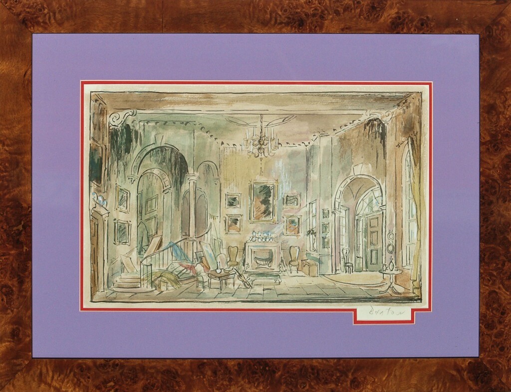 Cecil Beaton Watercolour Theatrical Set Design c1951 for Landscape w/ Figures