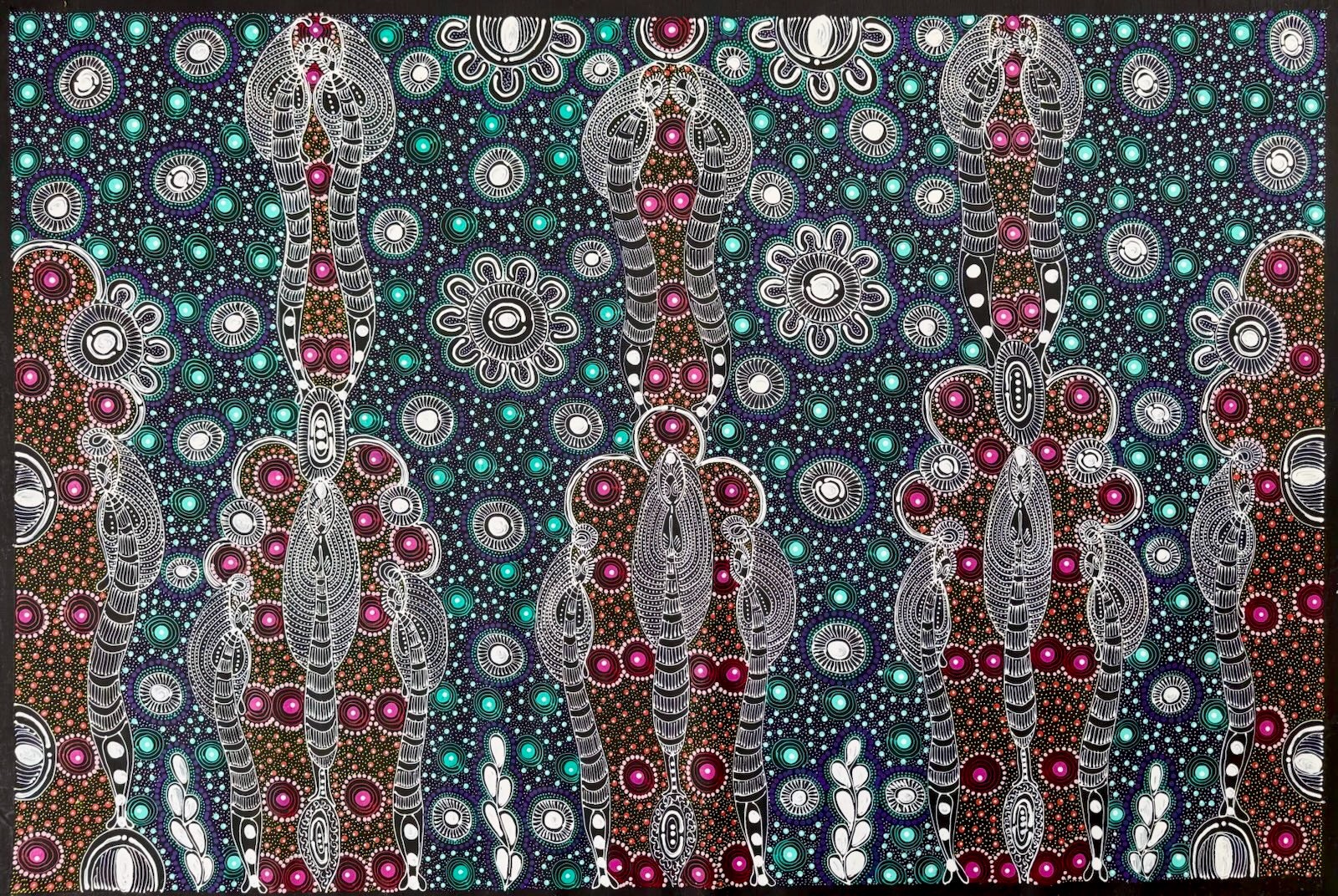 Colleen Bird Wallace NUNGURRAYI. Authentic Aboriginal Art. 100% Original.