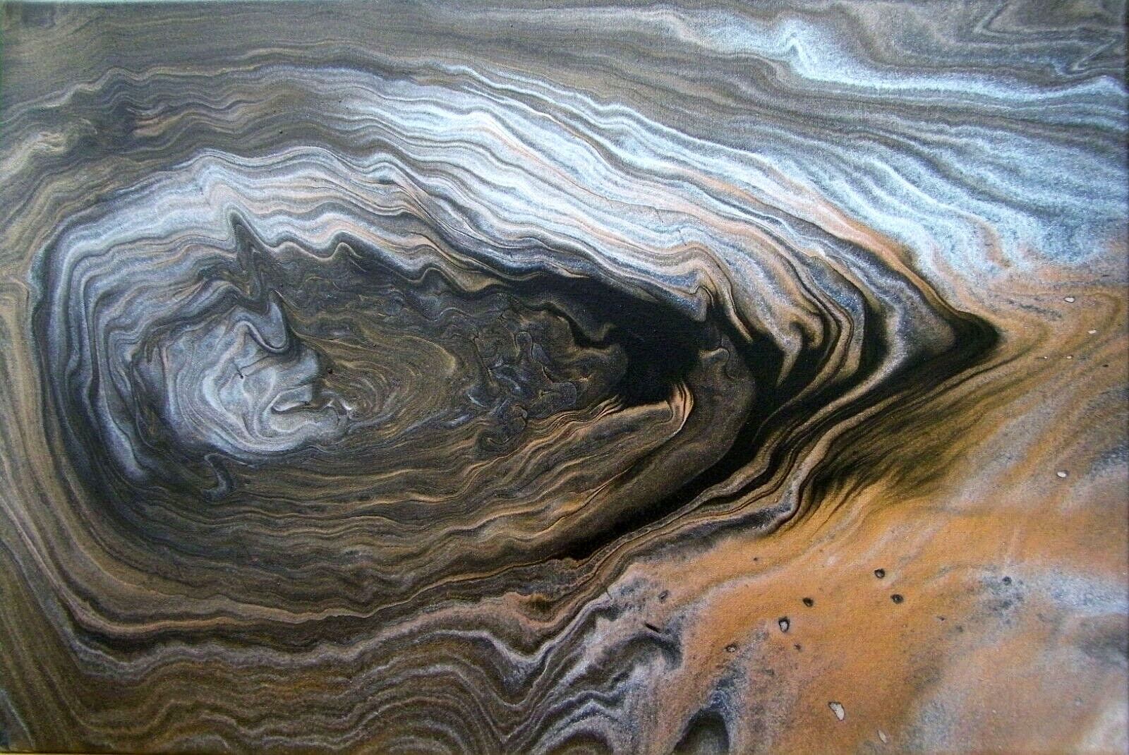 Gray Brown Swirl Painting Large Abstract Calm Eathy Modern Home Decor, 16×24