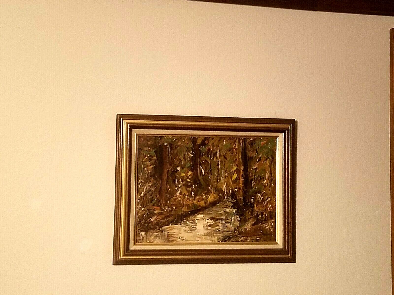 FINE IMPRESSIONIST O/B PAINTING SLIGHTLY ABSTRACT w GOOD PALLET COLOR KNIFE WORK