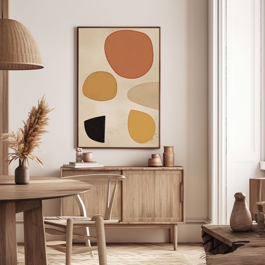 Abstract Wall Art Yellow Hand Painted Oil Painting Canvas Living Room Orange