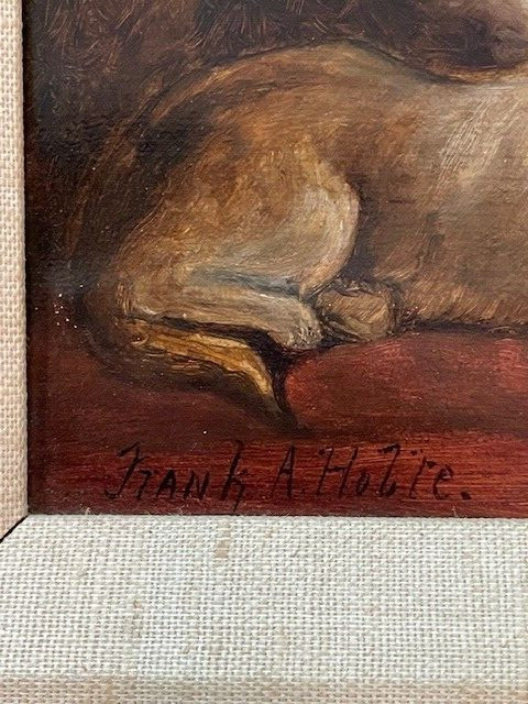 Early Oil Painting Pair, Monkey & Dogs – Animal Antics, Signed