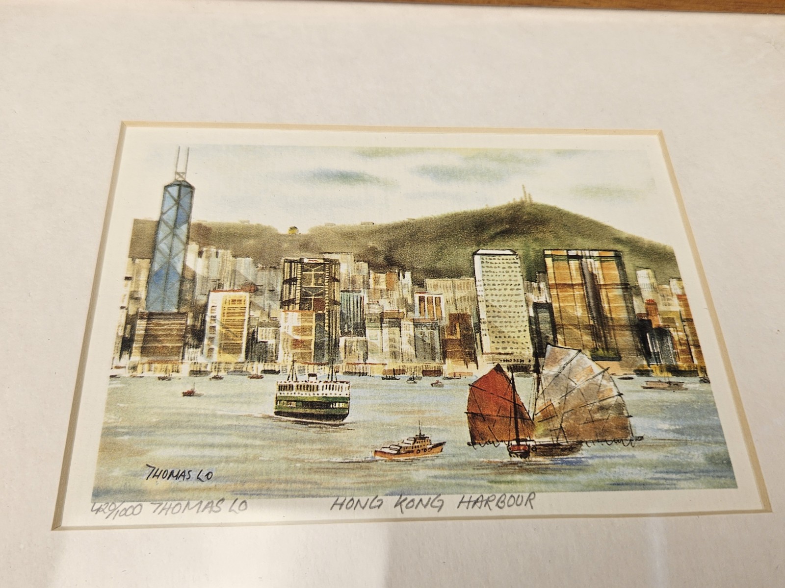 Thomas Lo Hong Kong Signed Numbered Limited Edition Framed Painting 9×11.5″