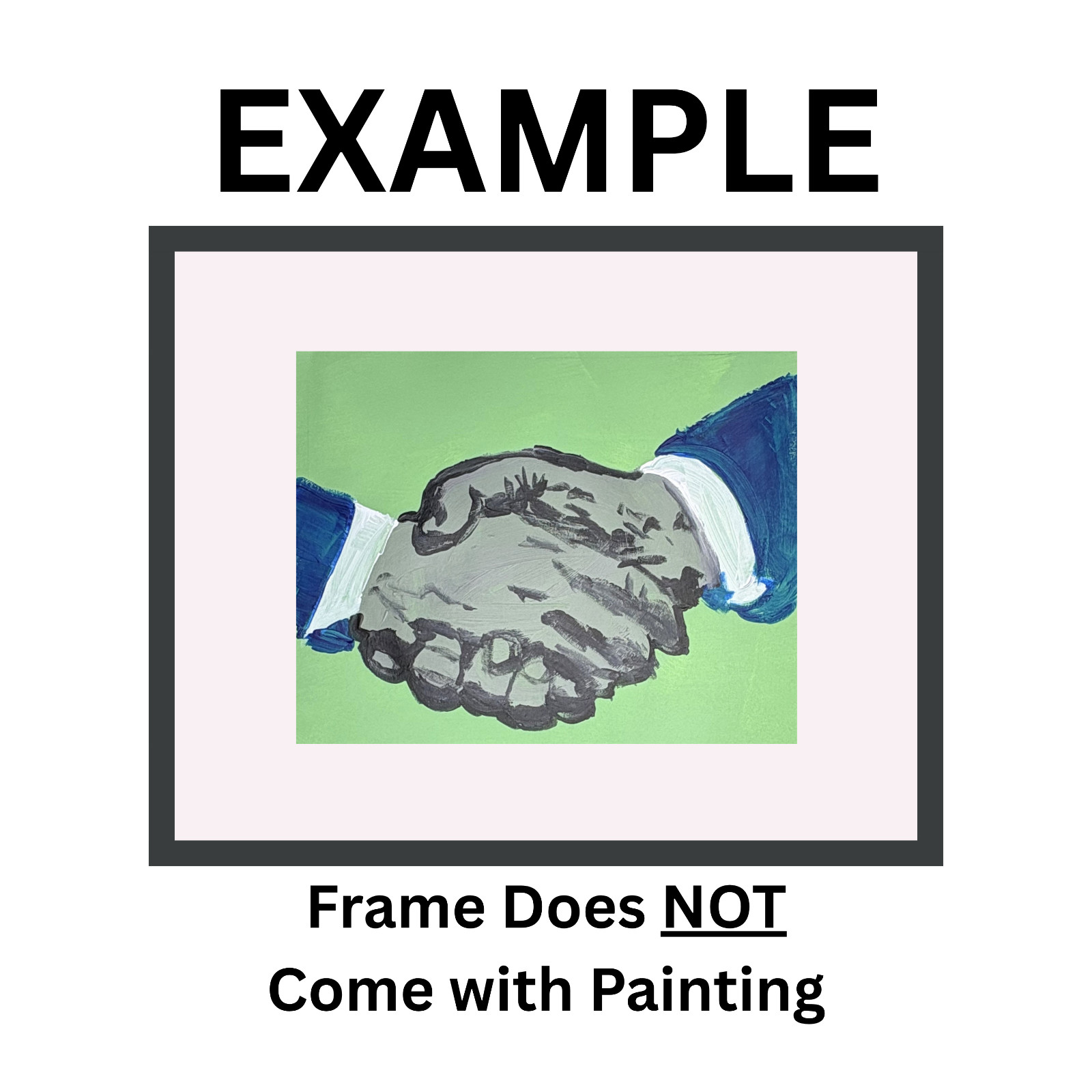 Hand Shake, Contemporary Expressionist 11×14 Grey, Blue, & White Original Paper