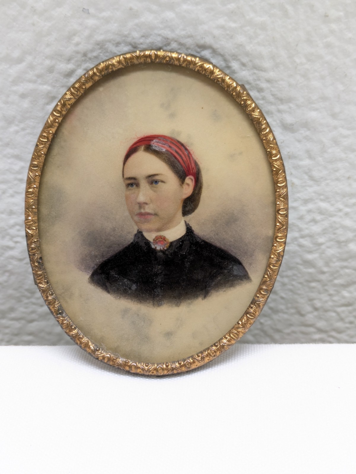 Vintage Antique 1800’s Miniature Portrait Woman! Watercolor! 🖼️