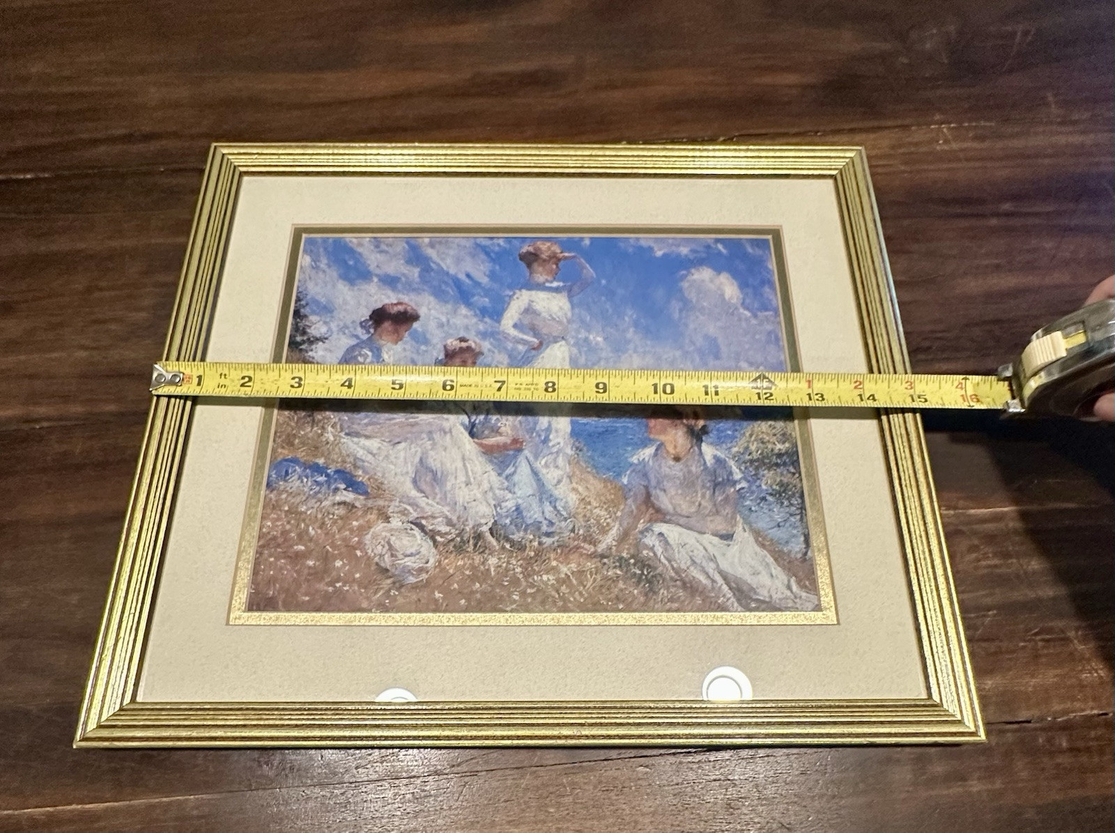 Gold Framed Summer by Frank Benson Print Artwork (15in x 13in Framed Size)