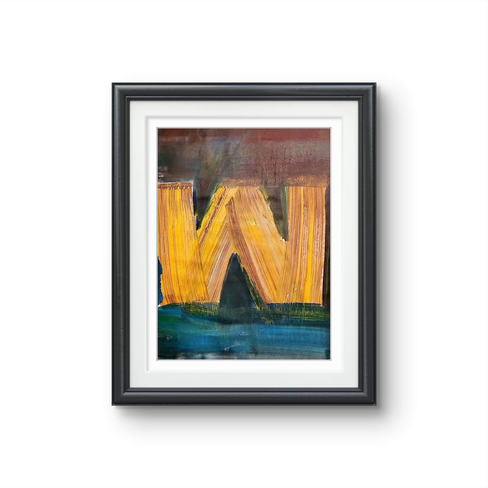 Alphabet Magic Graffiti W Style Original Acrylic Painting Paper
