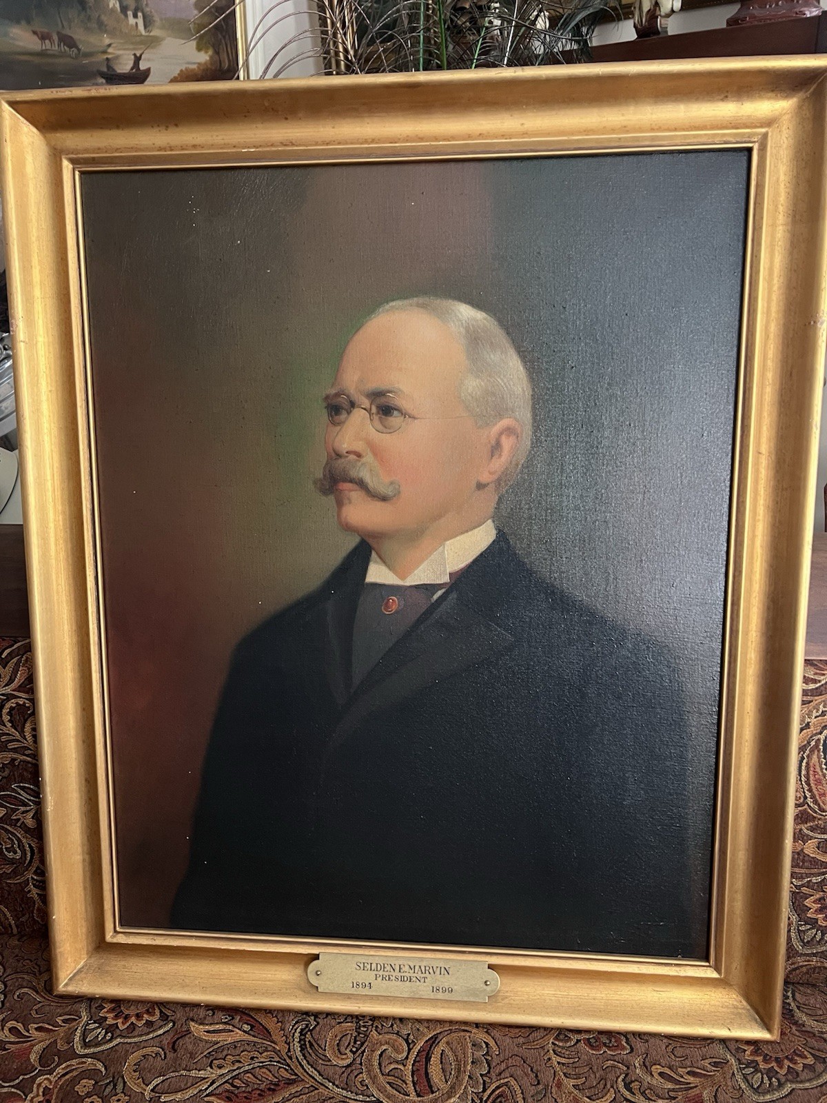 Antique Portrait Painting General Selden E. Marvin Albany City Savings President