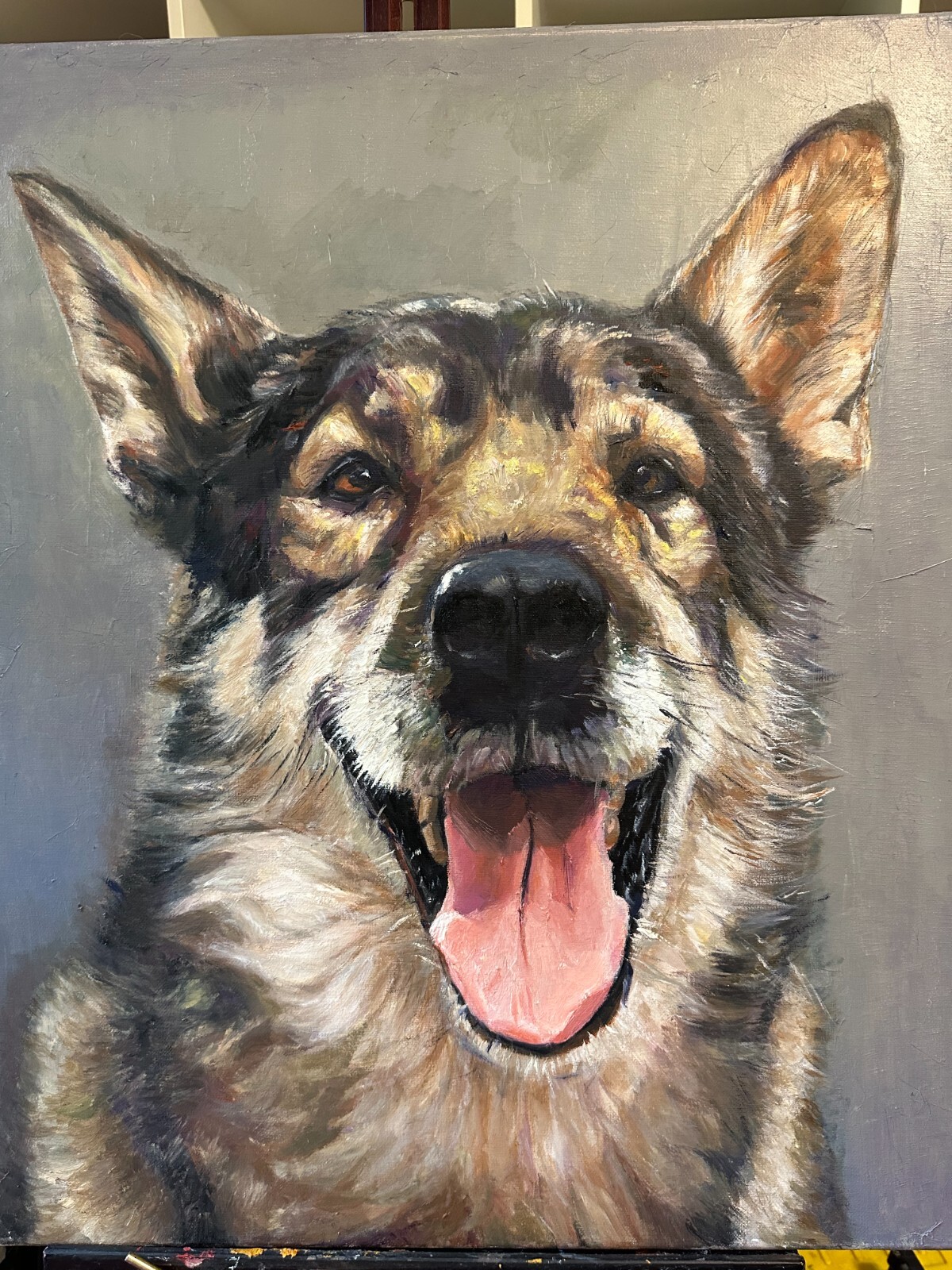 Custom Pet Portrait hand-drawn Oil Painting on Canvas Personalized Art