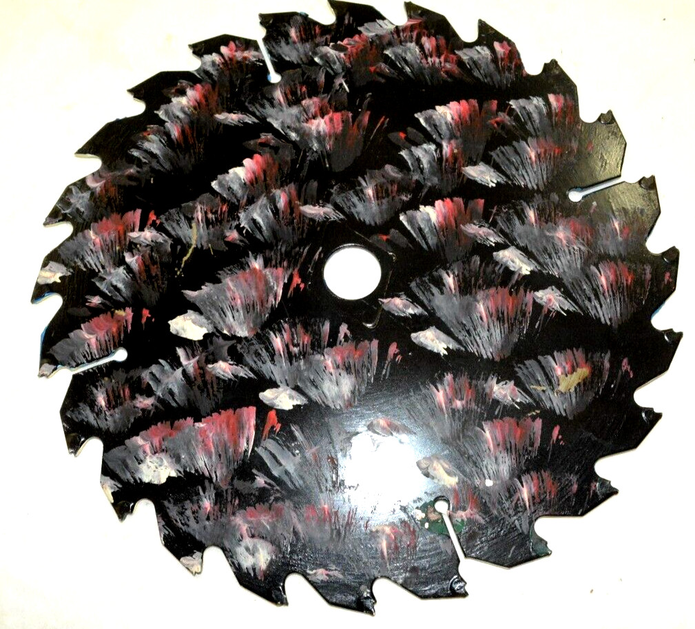 Dalmations in Field by Lori Mills heavy Laquer Top Custom Painted 7″ Saw Blade