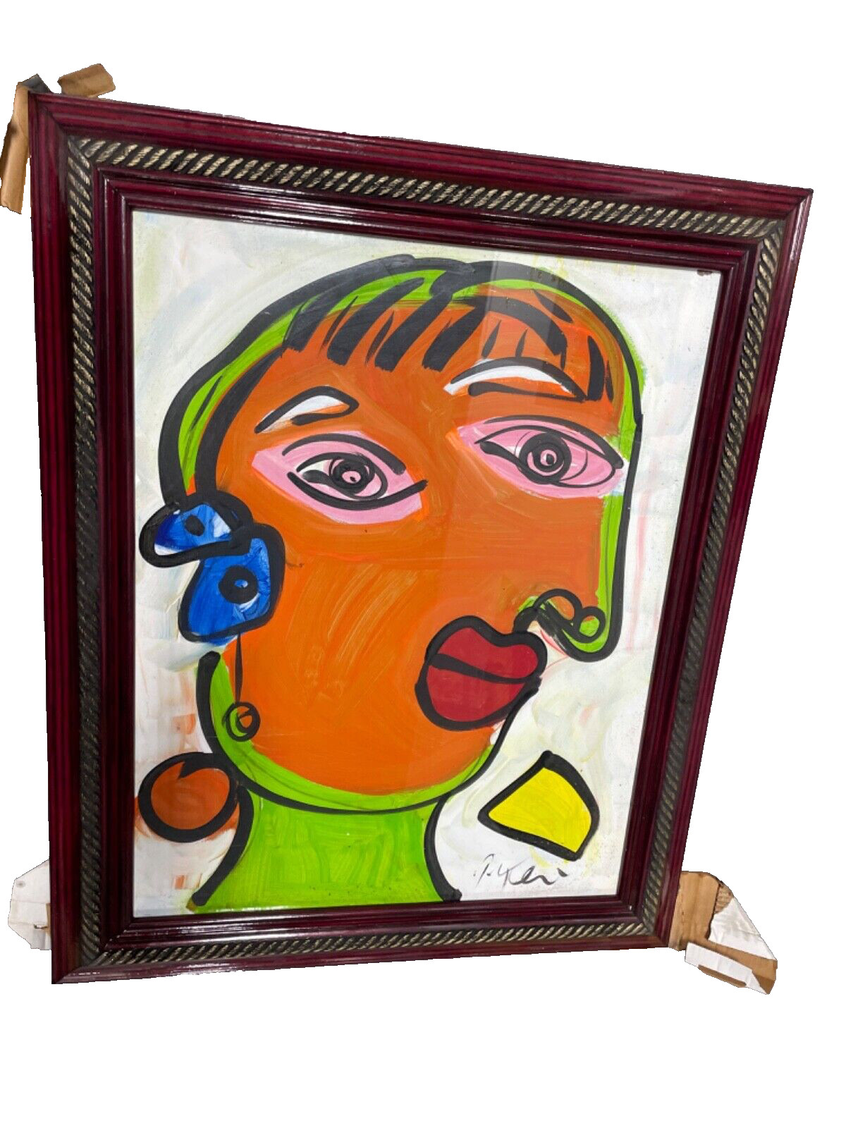 Peter Robert Keil Acryl Painting 35+28 ‘Cardboard Well Framed