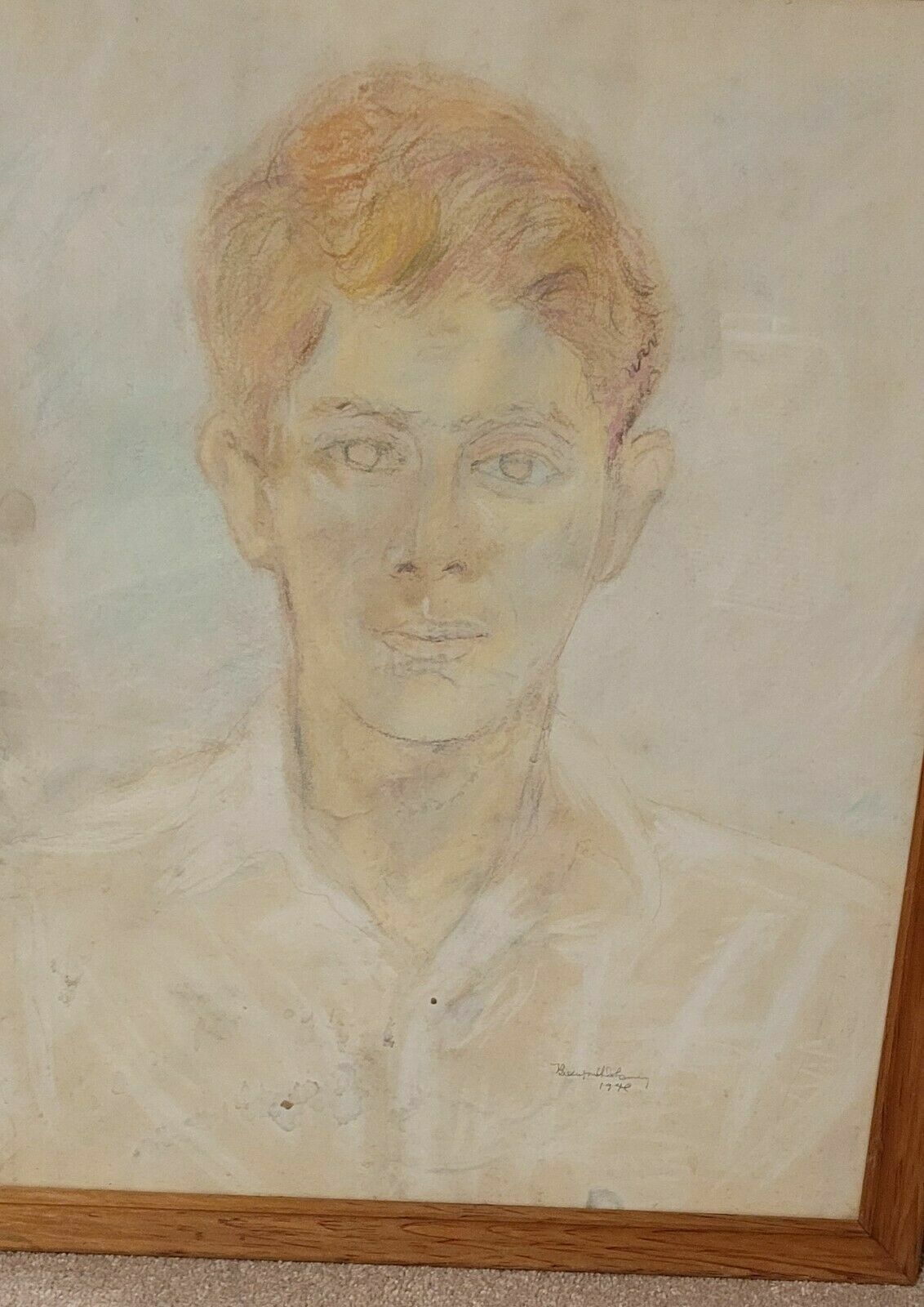 BEAUFORD DELANEY PASTEL AFRICAN AMERICAN ARTISTS FRAMED HARLEM RENAISSANCE