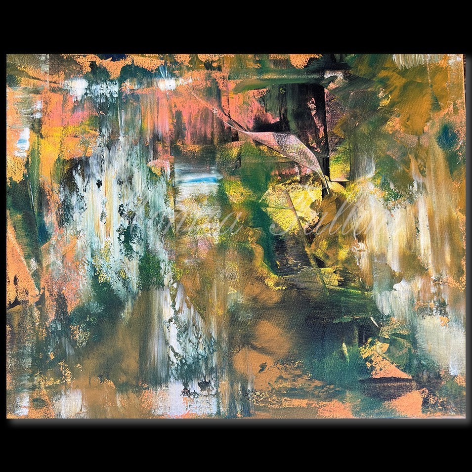 Abstract painting on canvas original acrylic 20in x 16in by Fallini modern art