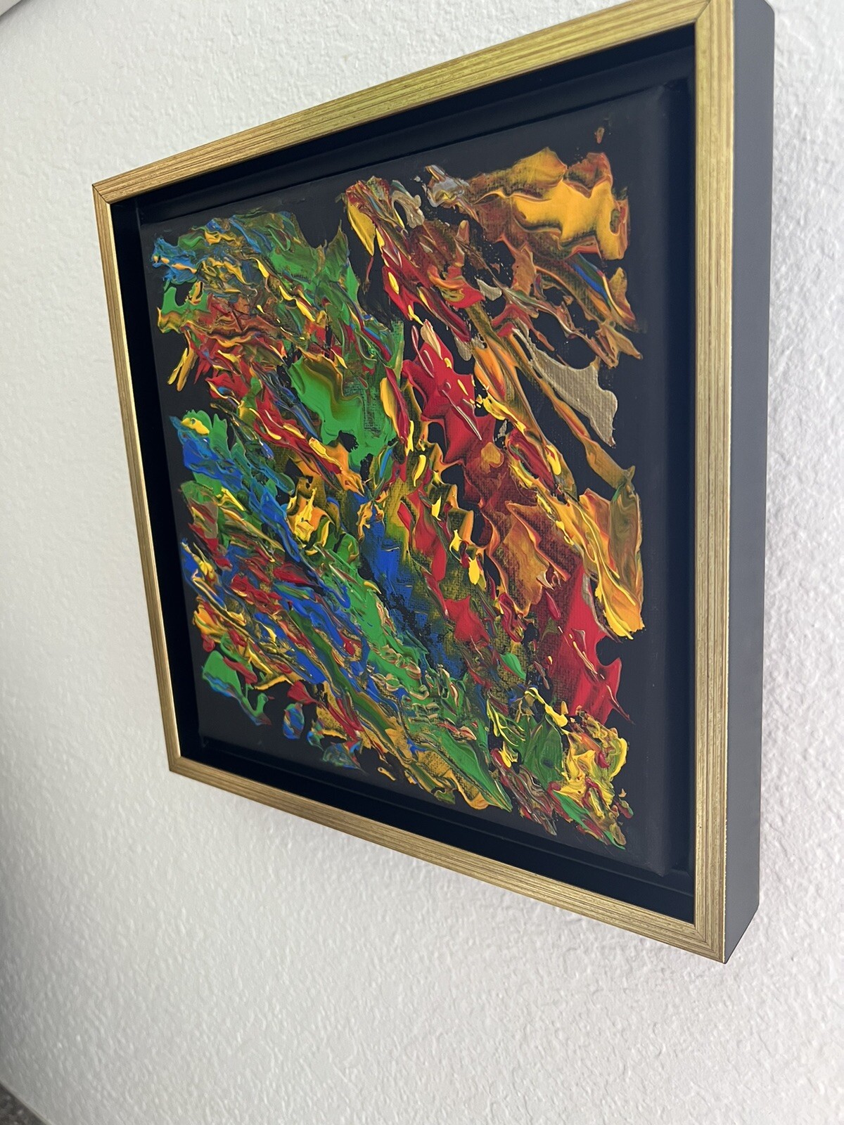 Meditation_Original hand painted fraimed 8″x 8″ acrylic painting on canvas