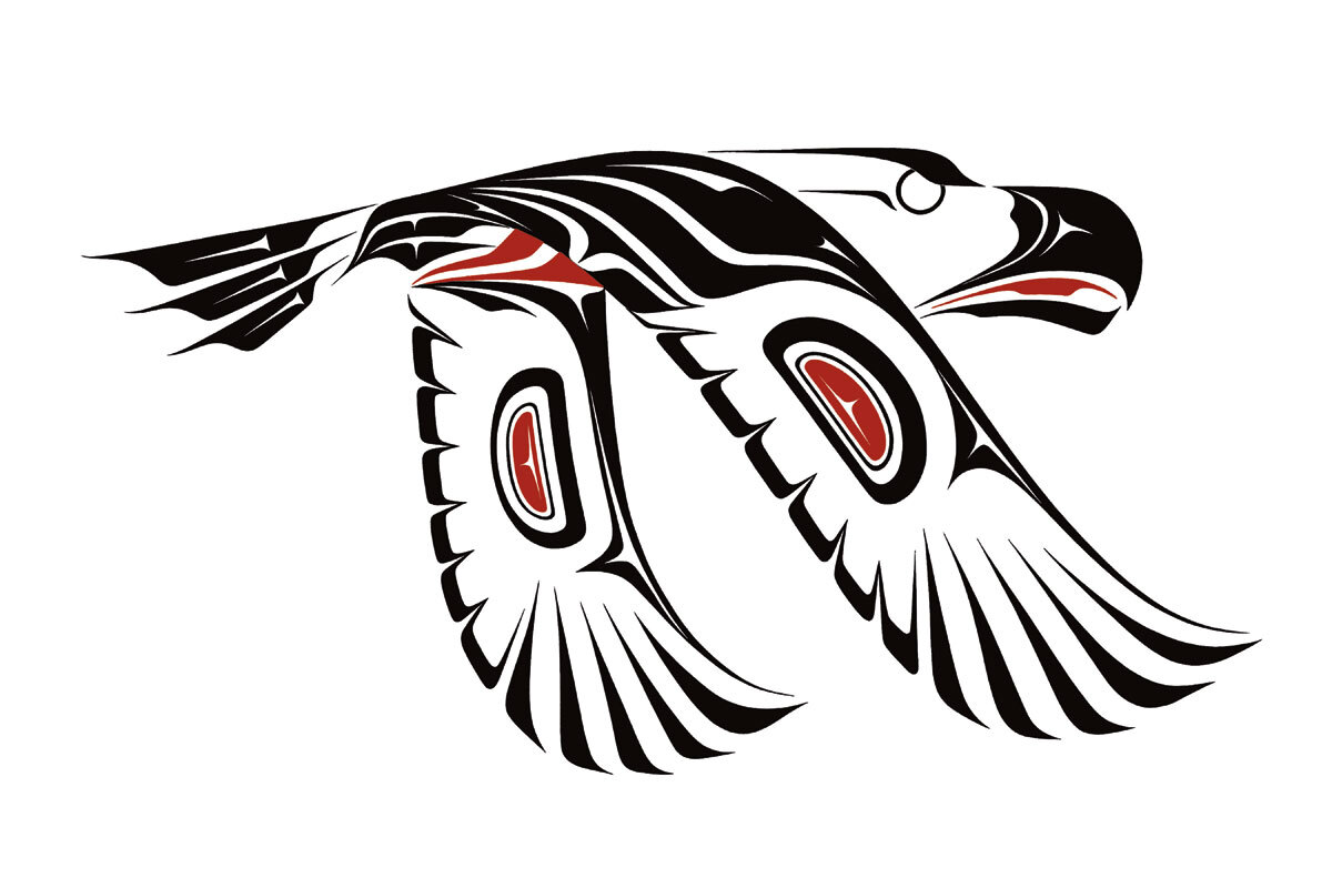Carl Stromquist » Eagle In Flight » Canvas Native Art Indigenous Salish RARE