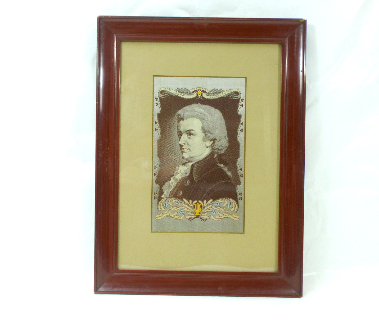 Woven Portrait Picture Mozart 19th Century The Magic Flute Don Giovanni