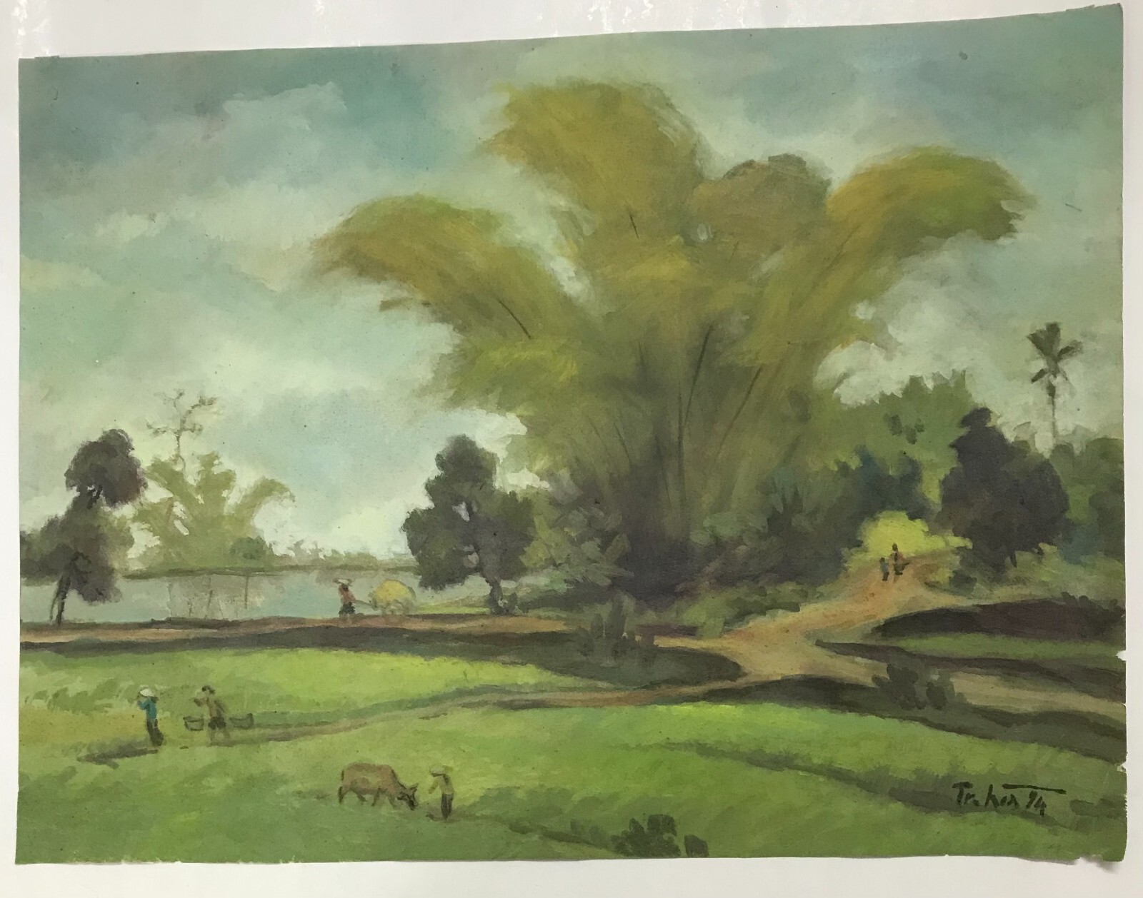 Tran Hoa Vietnamese rural village #1 original Art In Heart