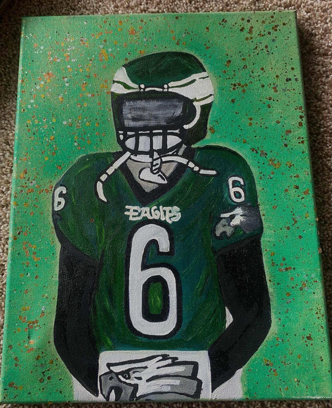original eagles painting,football,acrylic,oil,handmade