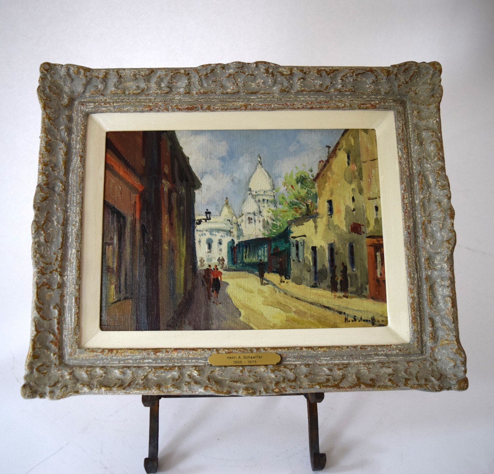 Framed Fine Signed Oil Painting Henri Alexis Schaeffer 1900-1975 Village Scene