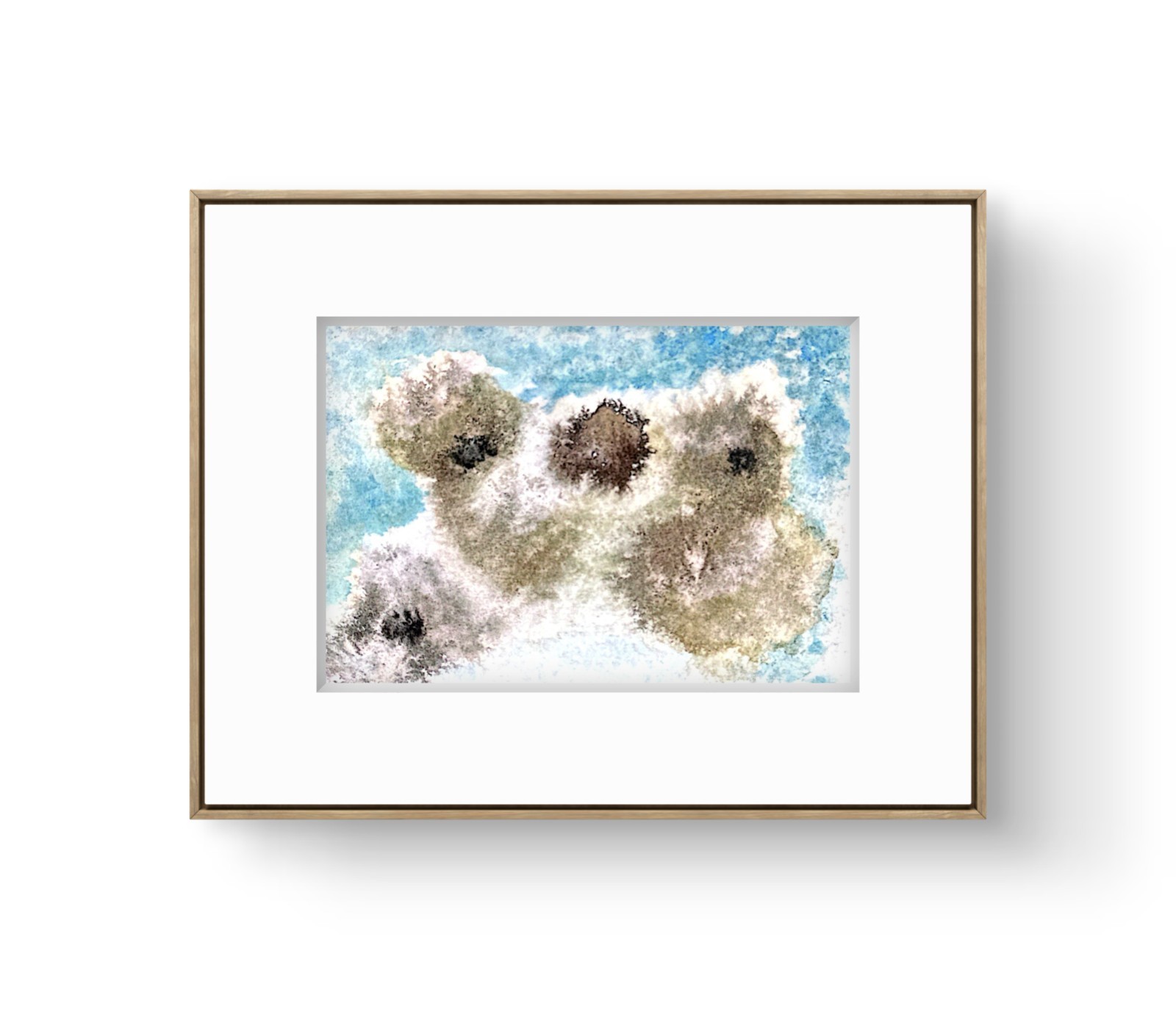 Original Koala Painting 7×5 Blue Beige Expressive Wall Art Nature Decor