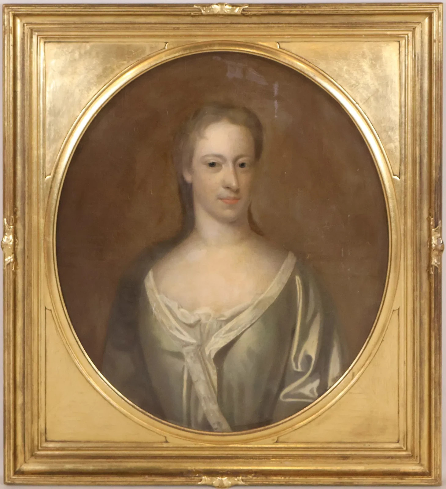 Incredible 19th Century Oil Painting Portrait of Woman Lady in Gold Gilt Frame a