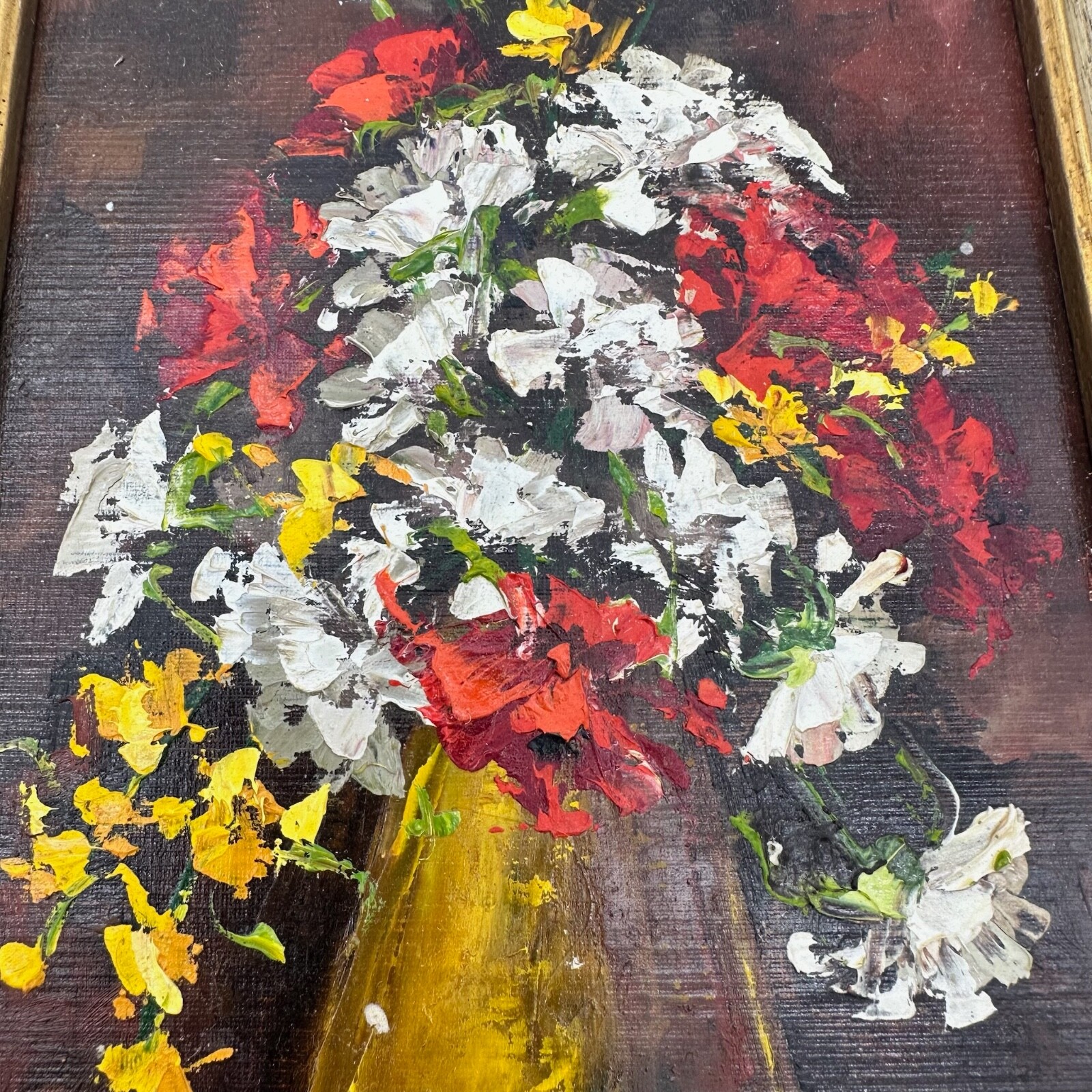Vintage Oil Painting Floral Bouqet Signed and in Frame P.J. Barbieri