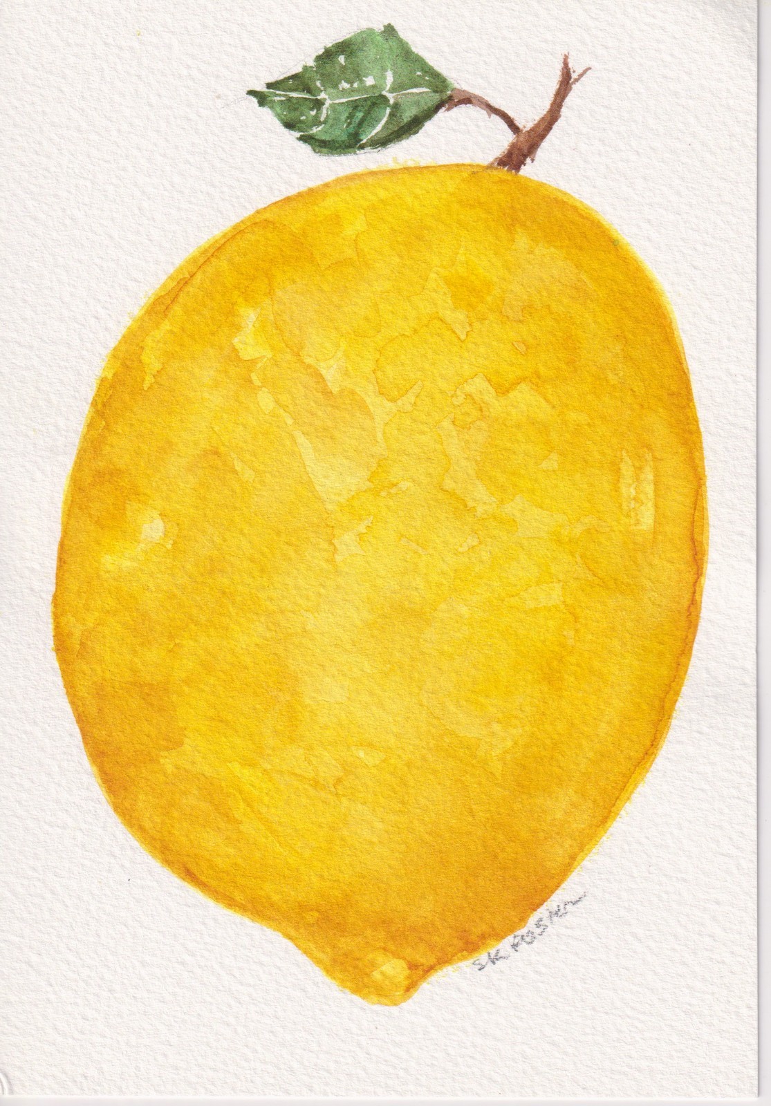 5×7 Lemon Original Watercolor Painting