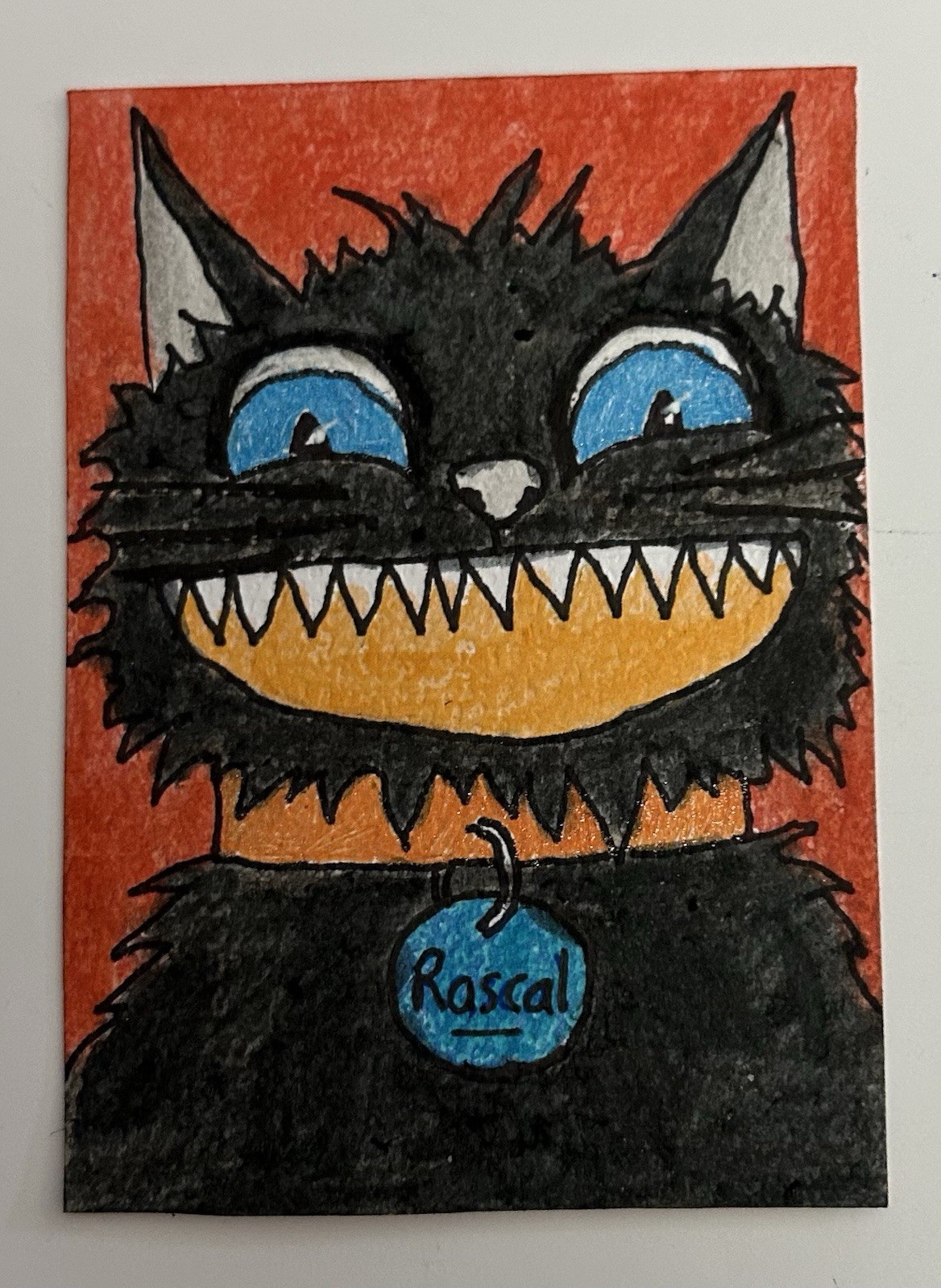 ACEO Cat Art Titled ‘Rascal’ By Lyn’et
