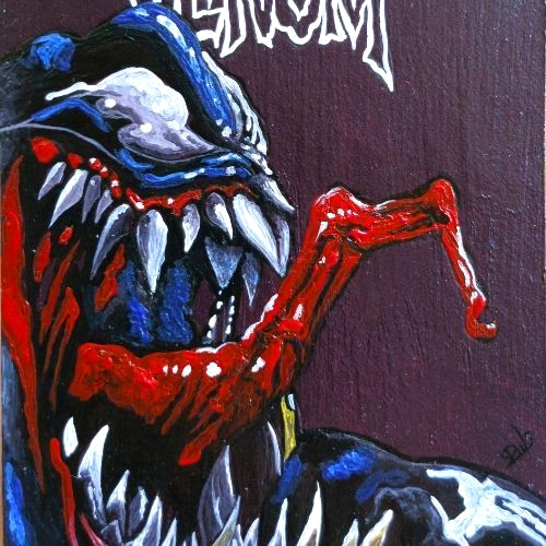 ACEO Original Venom Ordered Pop Art Marvel Hiro Fan Acrylic Hand Painting NEW