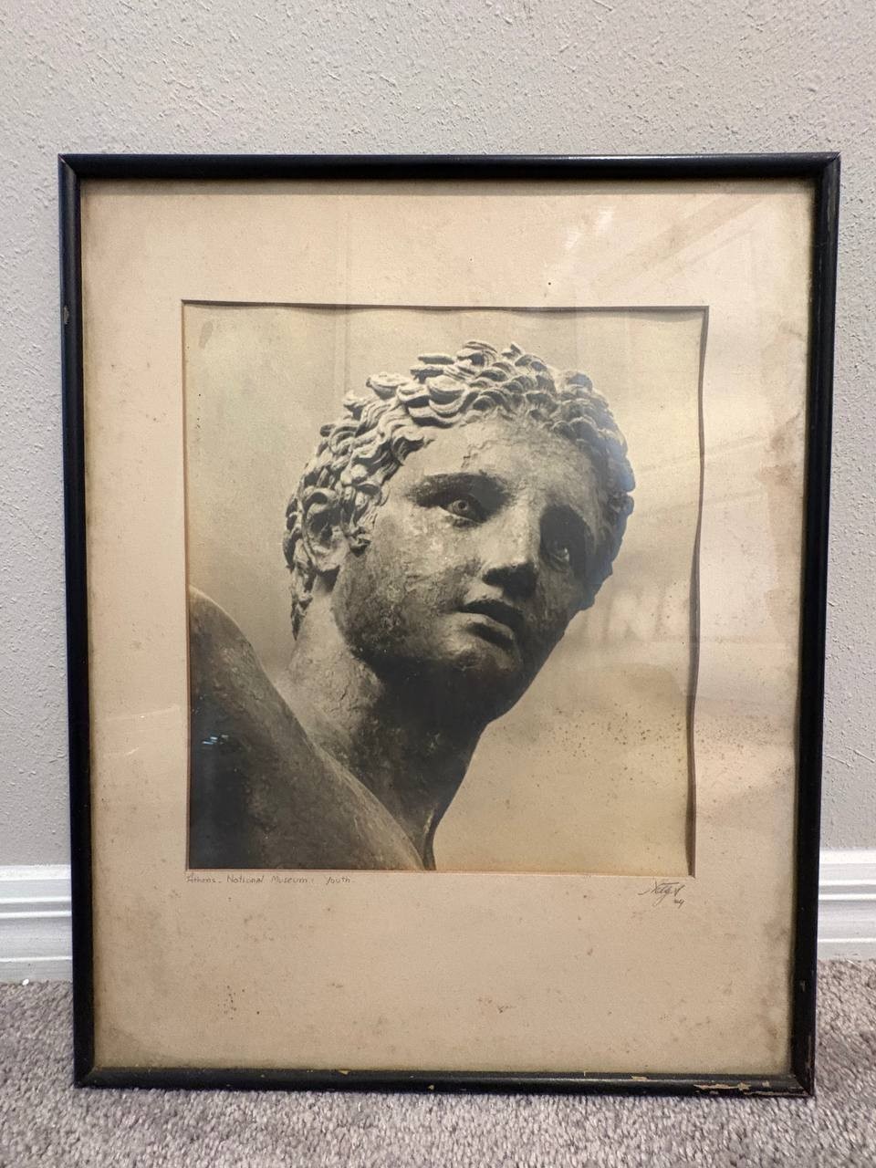 Vintage Nelly’s Signed Greek Statue Photo 12×11 Framed 20×16