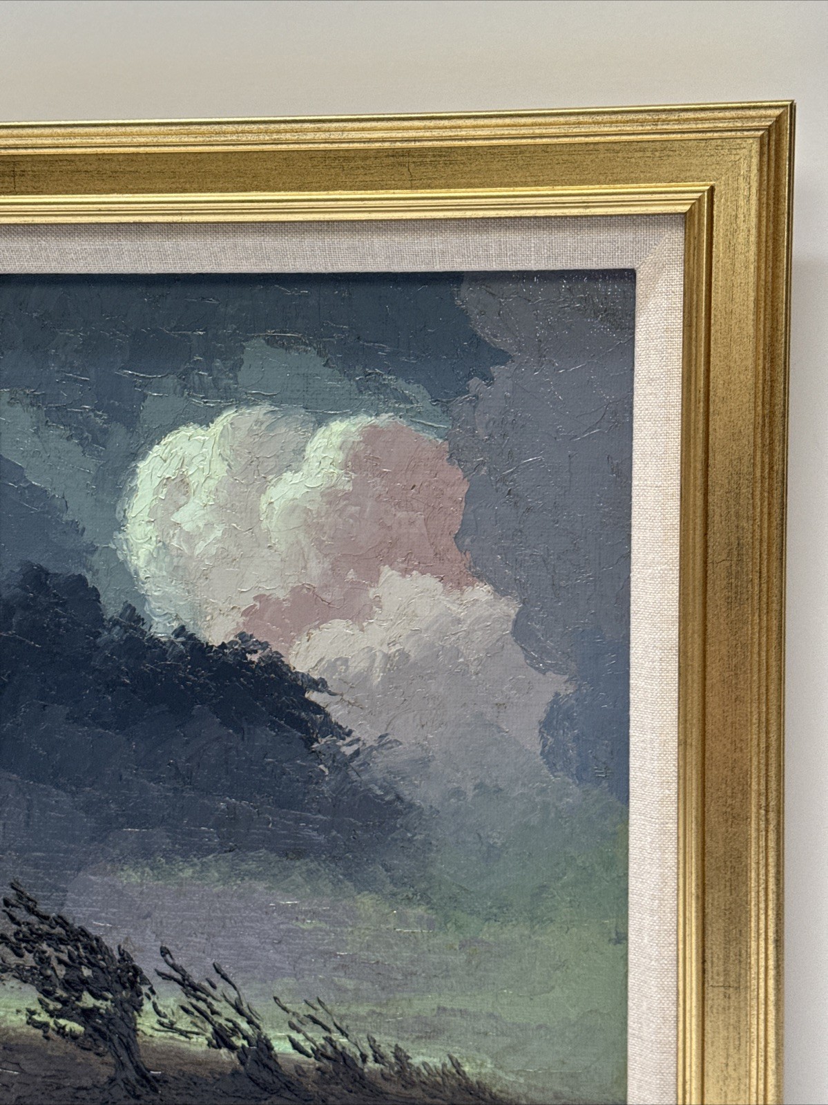 Antique Impressionist Painting Clouds Near Stinson Beach Clay Kelly Listed Oil