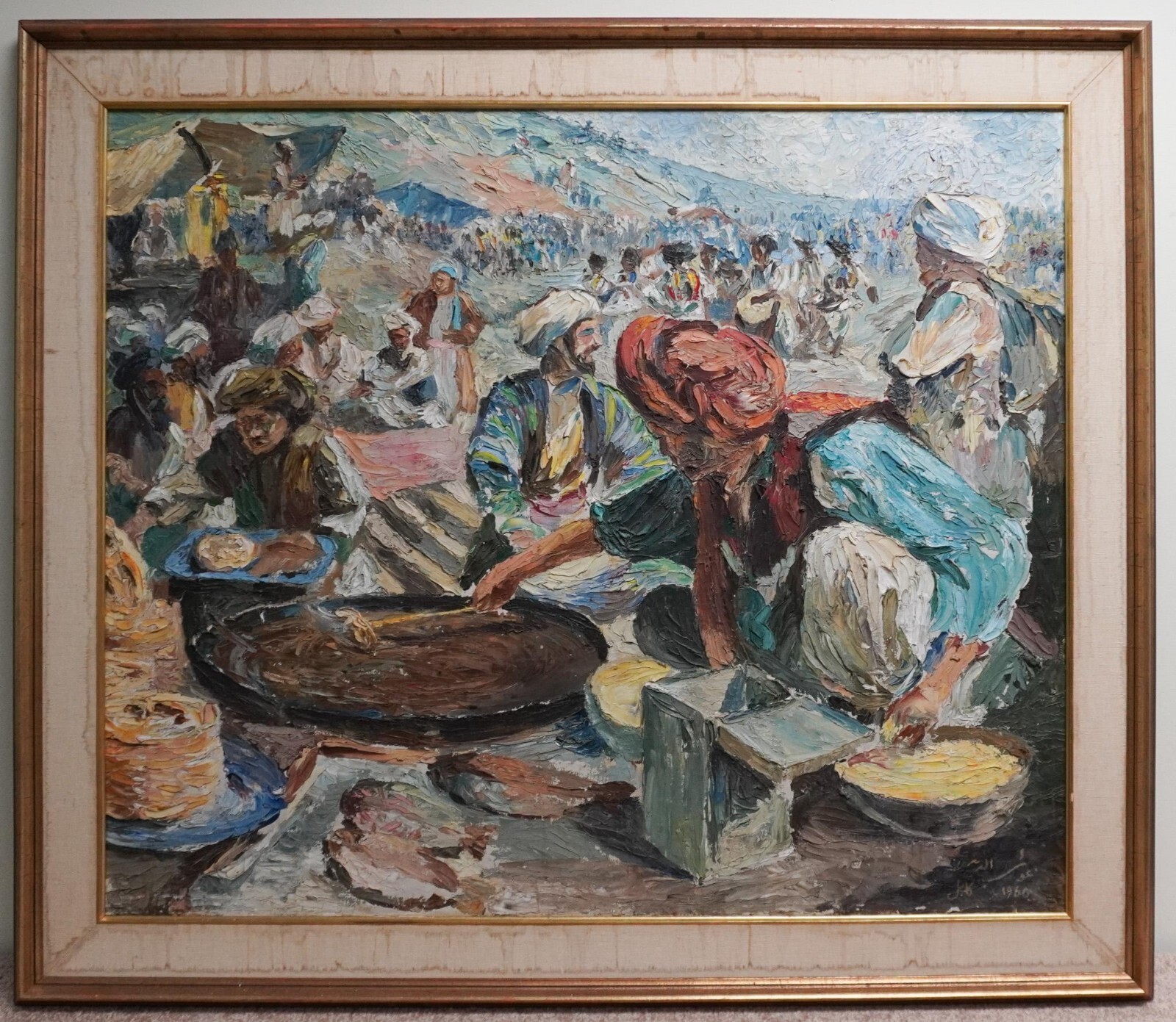 Ustad Ghausuddin Afghanistan Royalty Artist Signed Painting «New Year’s Eve»