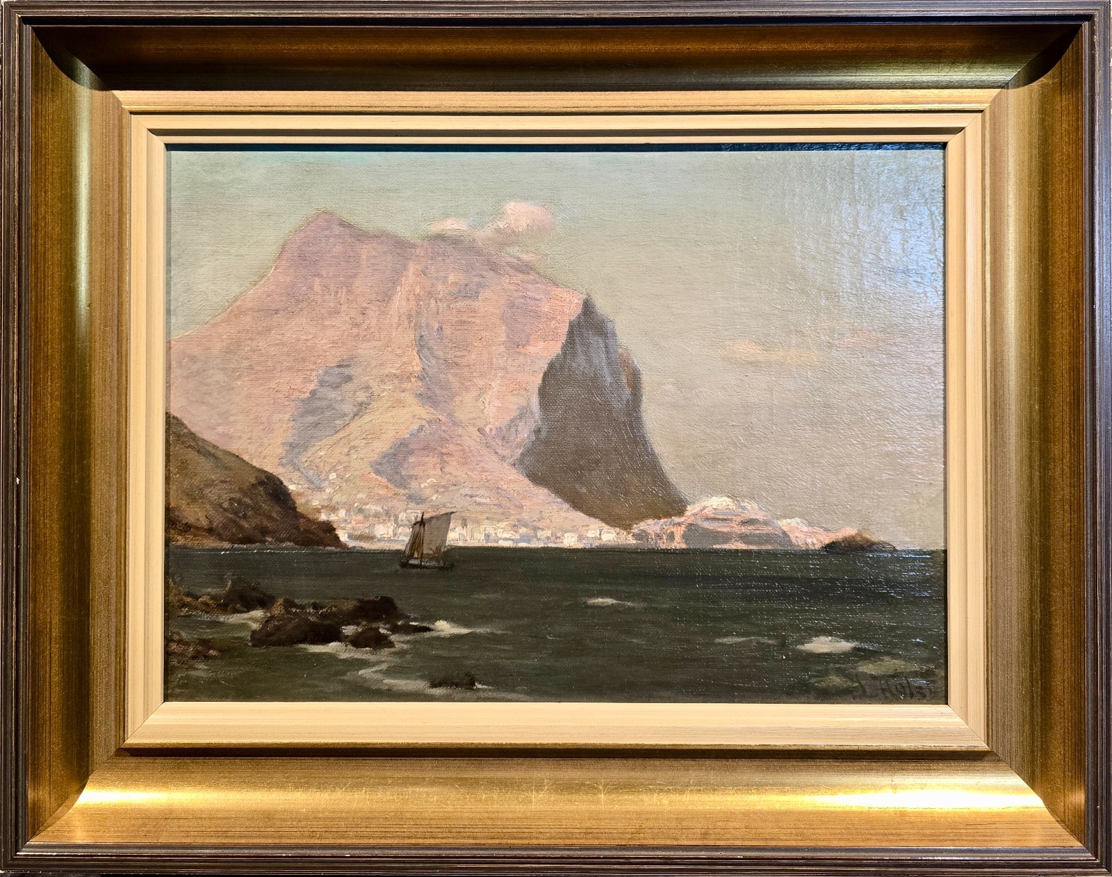 Laurits Holst -19th century View of Madeira Rocky coastline in Portugal