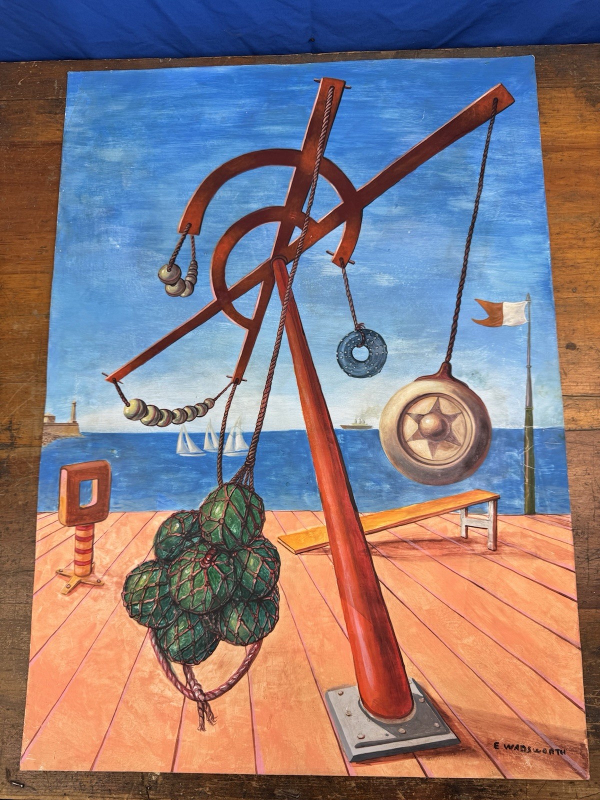 Vintage Watercolor «The First of the Ebb, the Sailor and the Sea» Wadsworth Copy