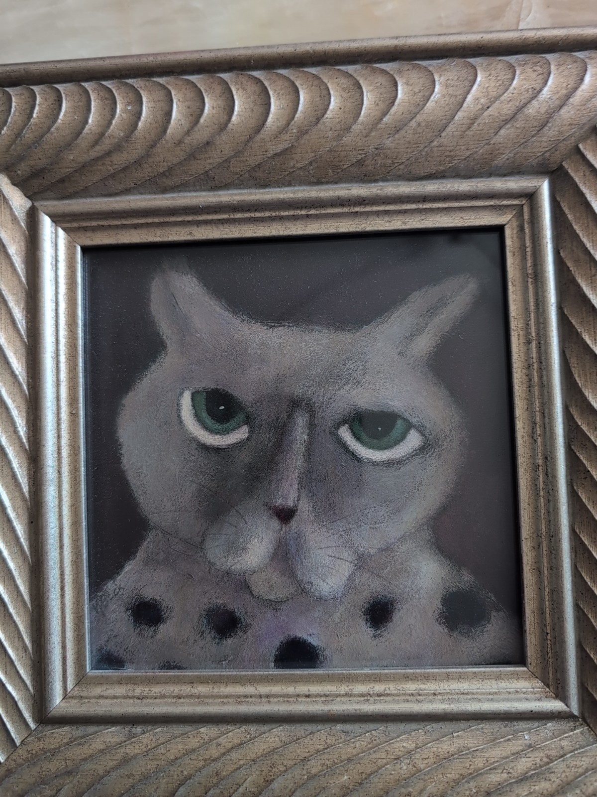 Lori Faye Bock «Miss You» Acrylic On Paper 10.5×10.5 Framed