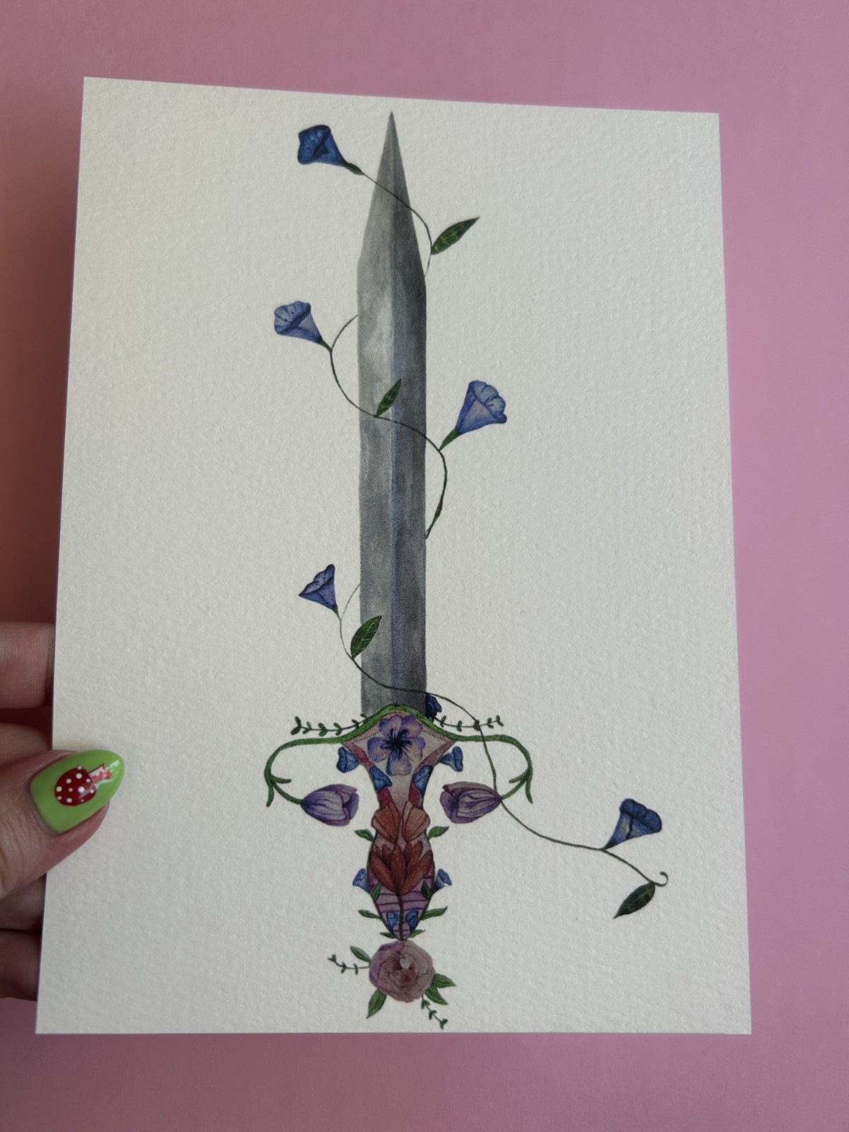 Art Print Sawyer Crane 5 x 7 Feminist Sword Uterus Fantasy D&D Floral