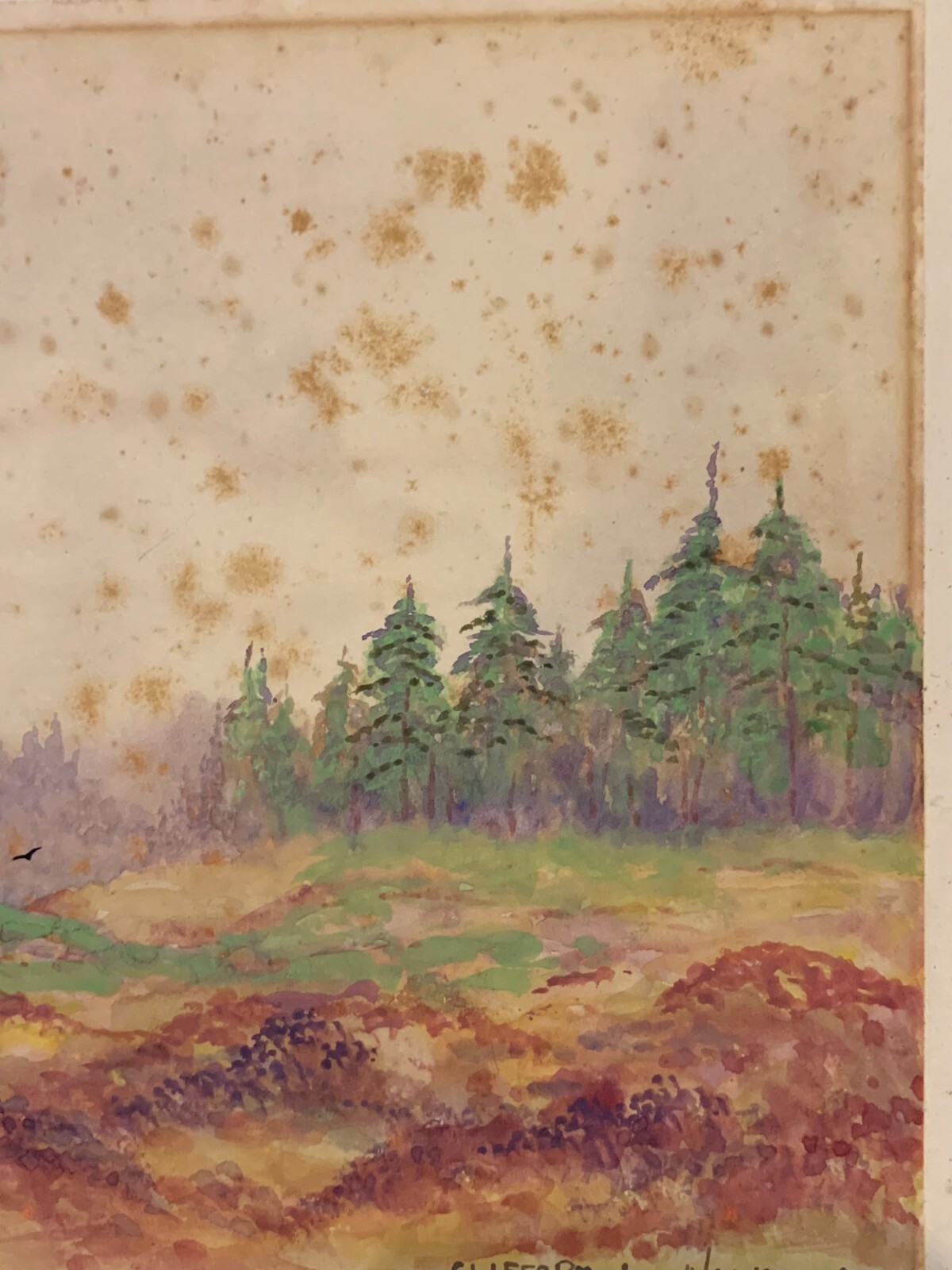 Original Signed Painting 1920s Landscape Signed Clifford L Nowell United Kingdom