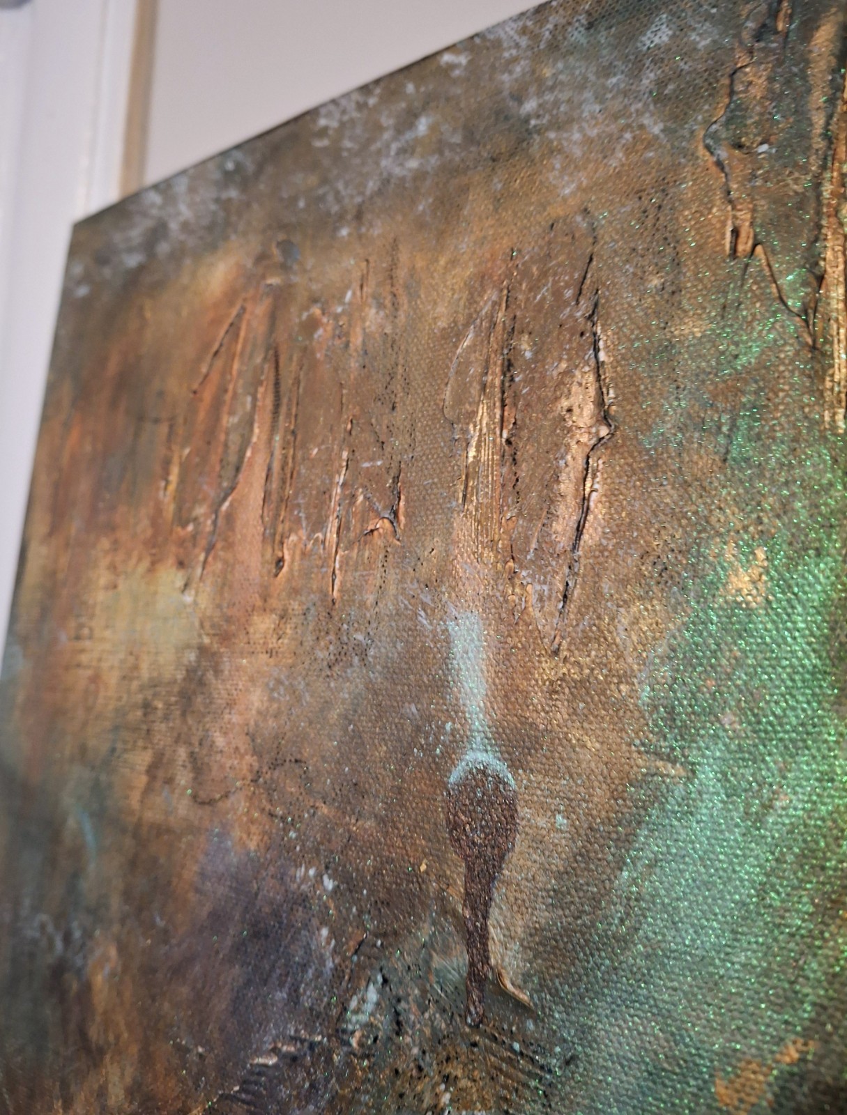 Abstract, Large, Painting, Original, Gold, Turquoise, PATINA