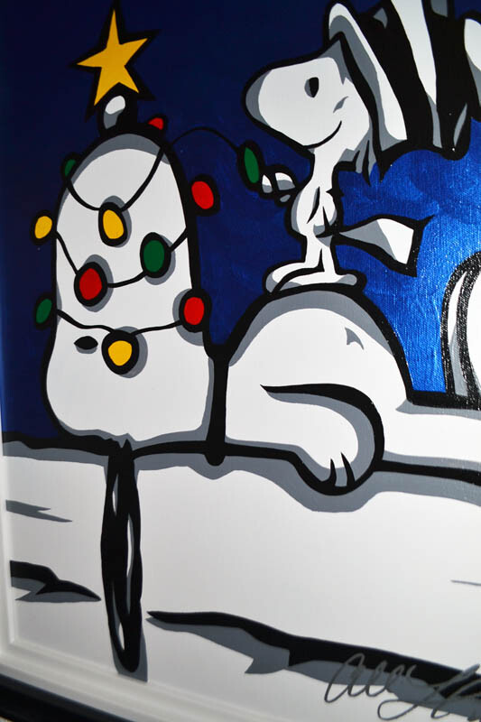Rare «SNOOPY LIGHTS» Painting, Signed ALLISON LEFCORT Art, Frame, Park West COA