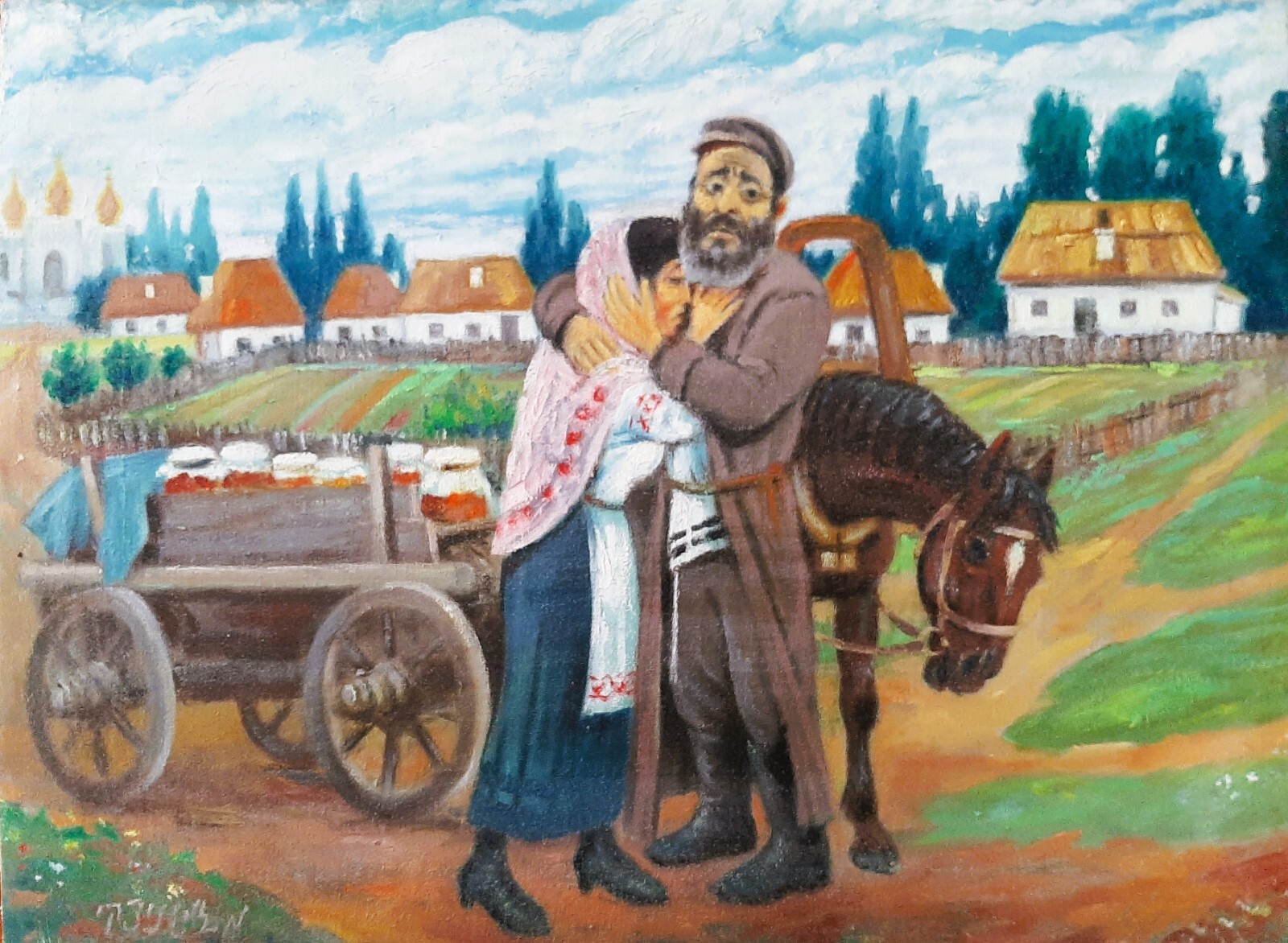 MARK ZITNITSKY (1903–1993), Oil on Canvas, The Honey Seller , Signed, Shtetl
