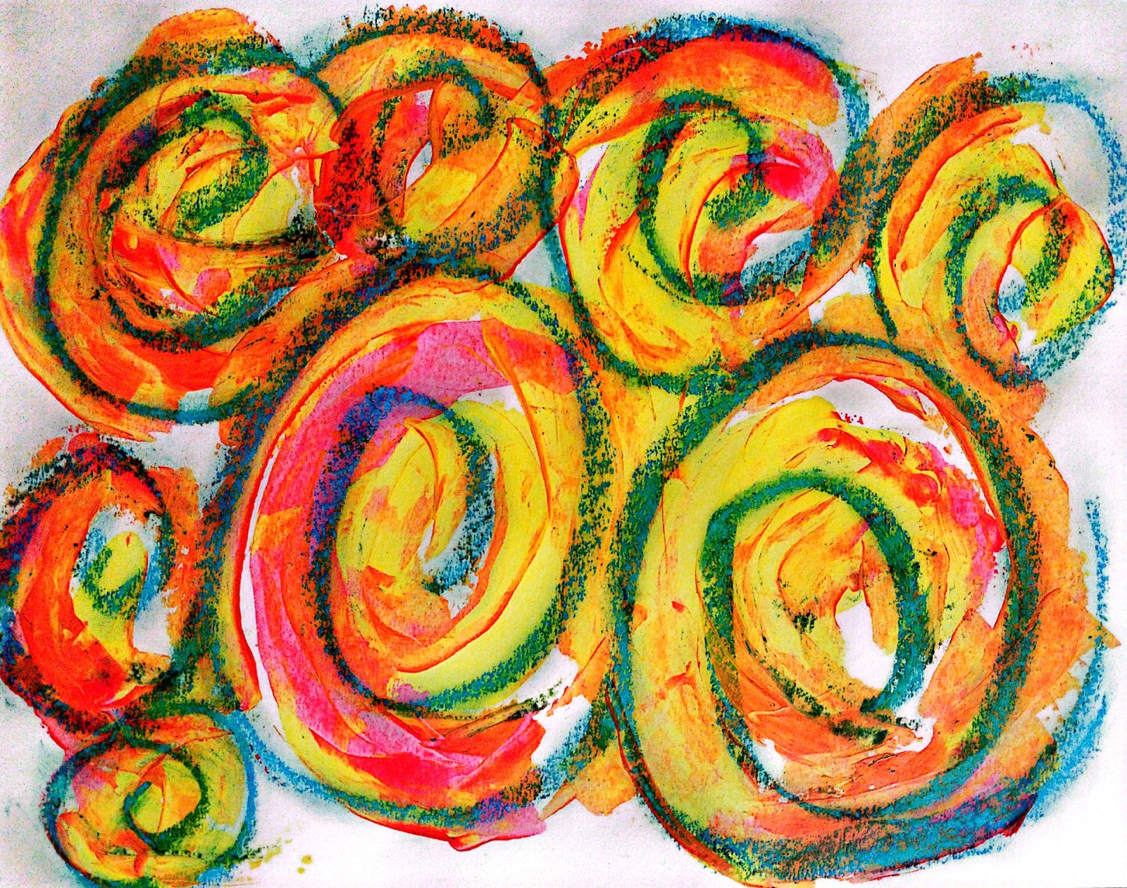 Abstract Modern Original Signed Lollipop Paper Wall Art Acrylic 11×14