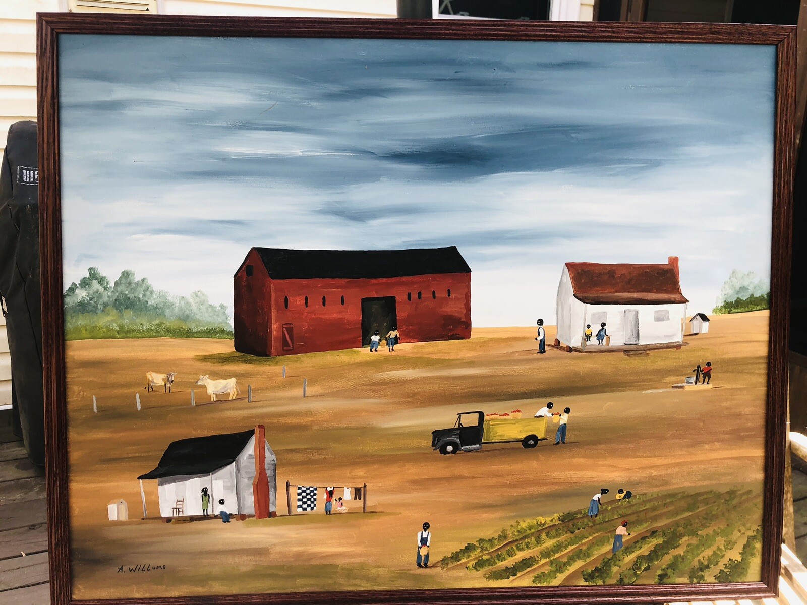 African American Outsider Folk Art Oil Painting Outsider Artist Alphonso Willums