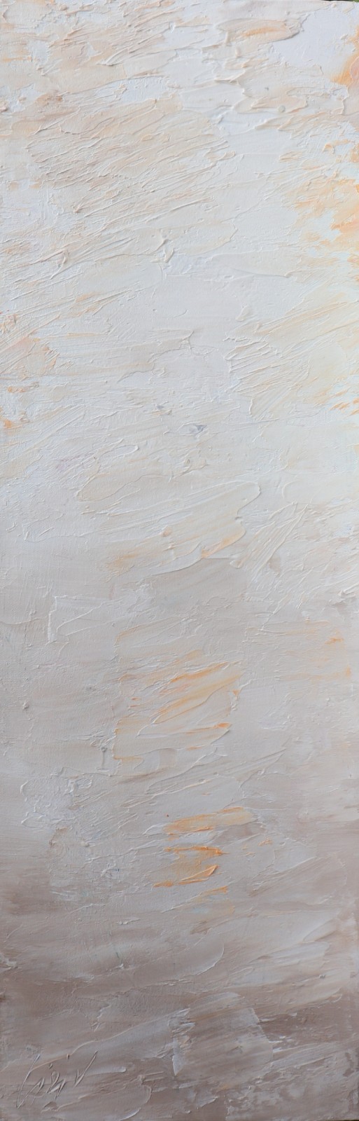 Tranquility Moments, Neutral Textured Abstract Painting 10×30, Japandi Wall Art