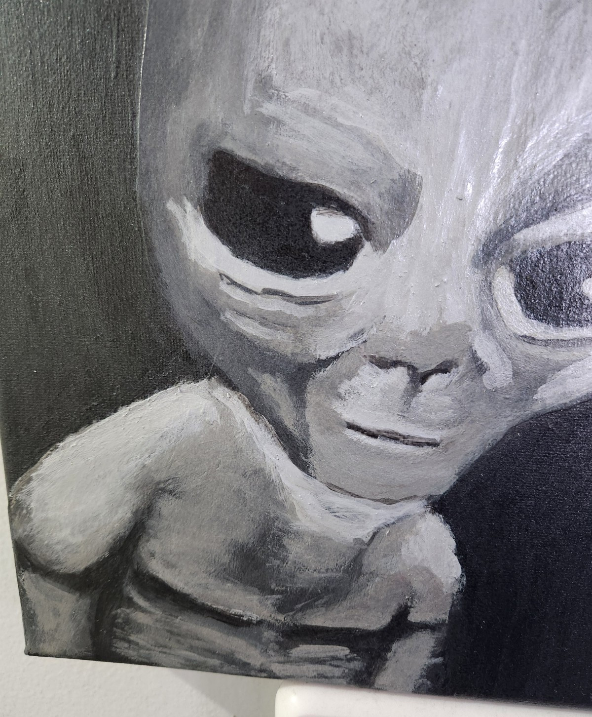 Original Alien Painting 11×14 Canvas Alien Unframed Sci-Fi Expressionist Art