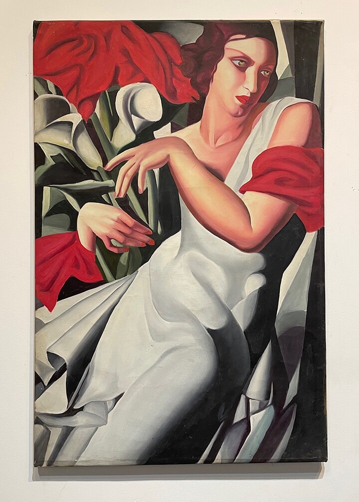 LARGE Tamara de Lempicka Painting – Art Deco painting