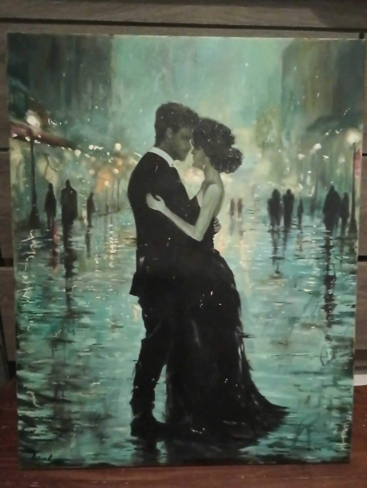 Beautiful 30×24 One Of A Kind Romantic City Scape Oil Painting 🎨