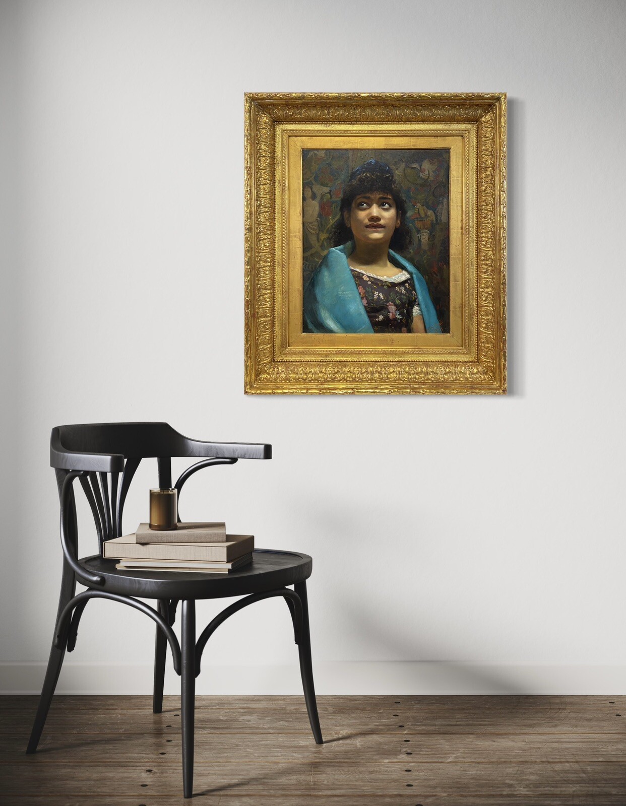 Exceptional 1879 A Mulatto Girl Portrait by Walter Scott Boyd Oil Signed 19th C.